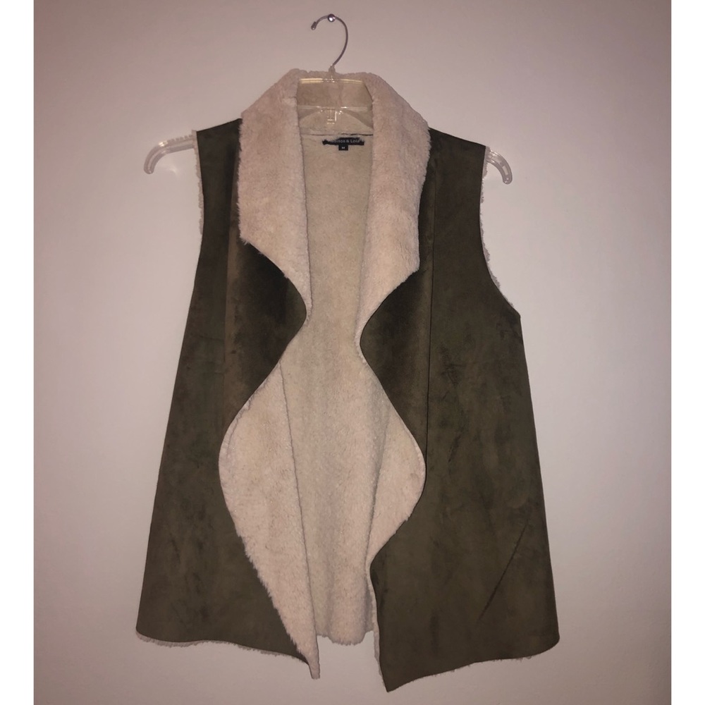Madison & Lola Open Front Faux Fur Lined Vest